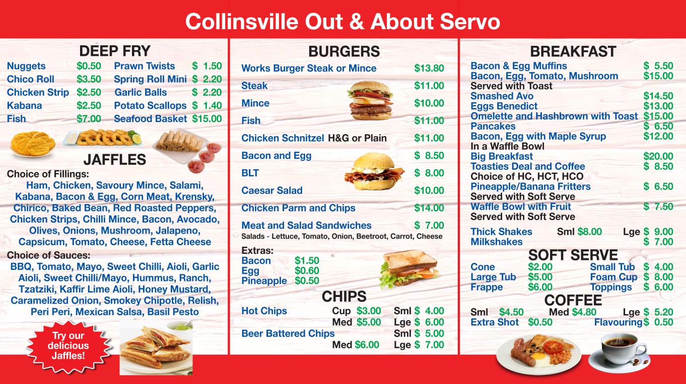 Our Menu Out N About Servo